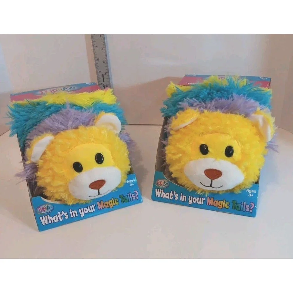 FlipaZoo Magic Tails 2-in-1 Animal Plush Lion Unicorn, Flippable Dolls